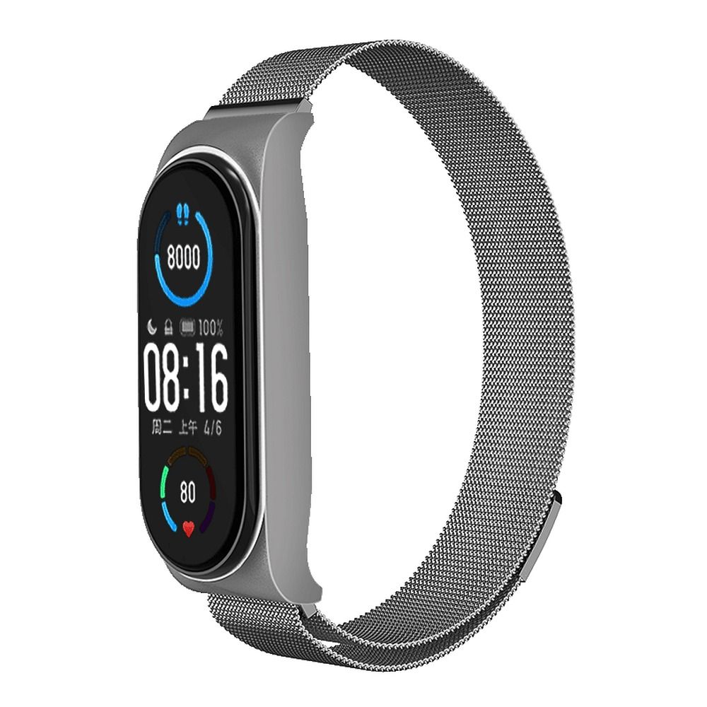 METAL siksniņa XIAOMI Mi Band 5 / 6 sudraba (02)