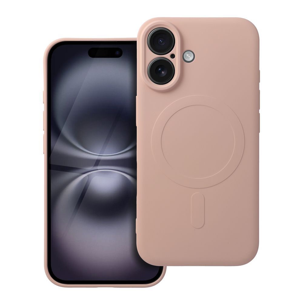 Silikona magnētiskais viedtālruņa apvalks, saderīgs ar MagSafe, iPhone 16, rozā