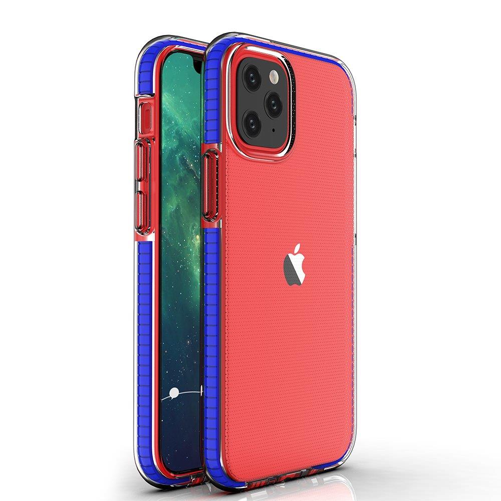 Spring Case caurspīdīgs TPU gēla aizsargapvalks ar krāsainu rāmi iPhone 13 mini tumši zils