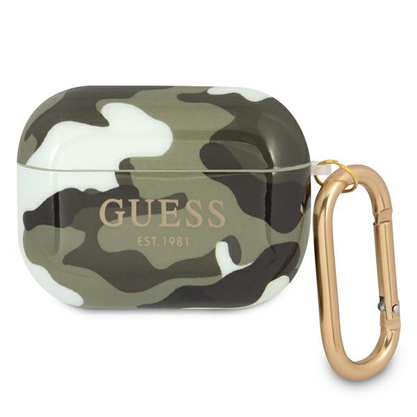 Guess GUAPUCAMA AirPods Pro apvalks zaļš/haki Camo kolekcija