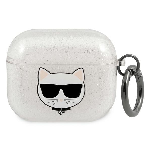 Karl Lagerfeld Glitter Choupette AirPods apvalks 3 - sudrabains