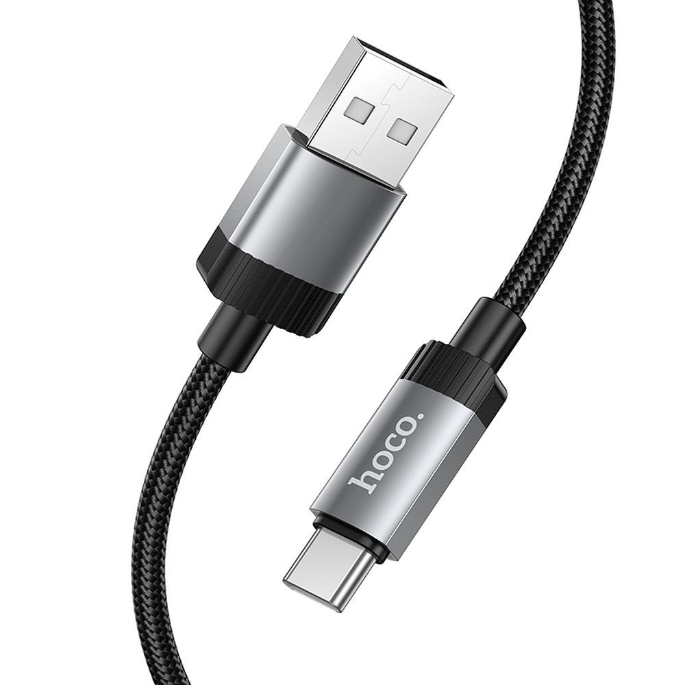 Kabelis USB A uz USB C Hoco 3A 1 m X117 melns