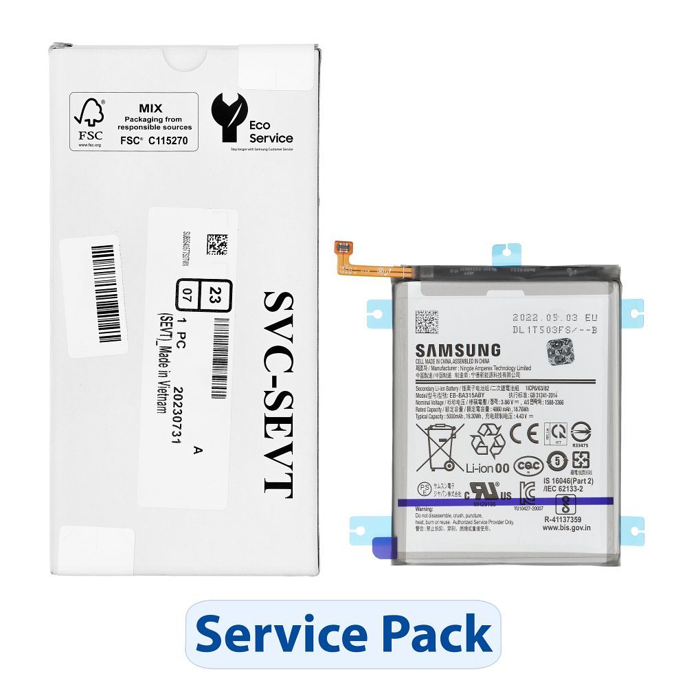 ServicePack baterija EB-BA315ABY paredzēta SAMSUNG A31 A315 GH82-22762A
