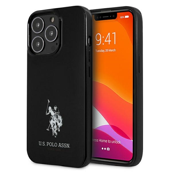US Polo USHCP13XUMHK iPhone 13 Pro Max 6.7" melns/melns cietais apvalks Horses Logo