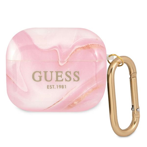 Guess GUA3UNMP AirPods 3 apvalks rozā/rozā Marble Collection