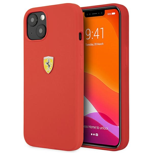 Ferrari FESSIHCP13SRE iPhone 13 mini 5.4" ciets silikona viedtālruņa apvalks sarkans/sarkans