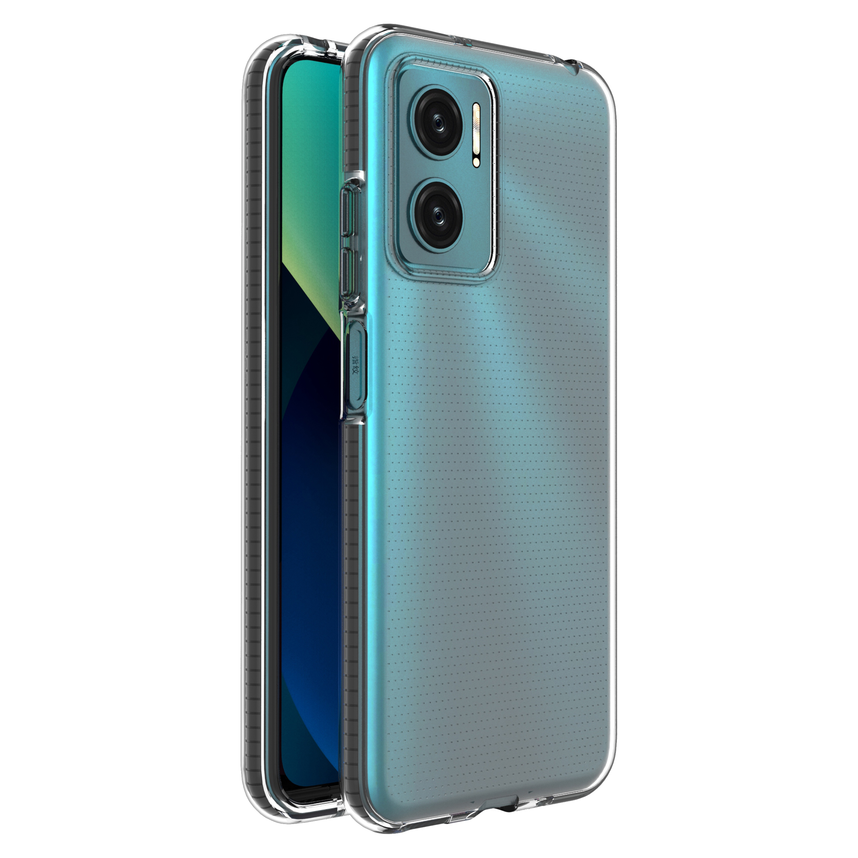 Spring Case TPU korpuss ar krāsu rāmi Xiaomi Redmi 10 melnais