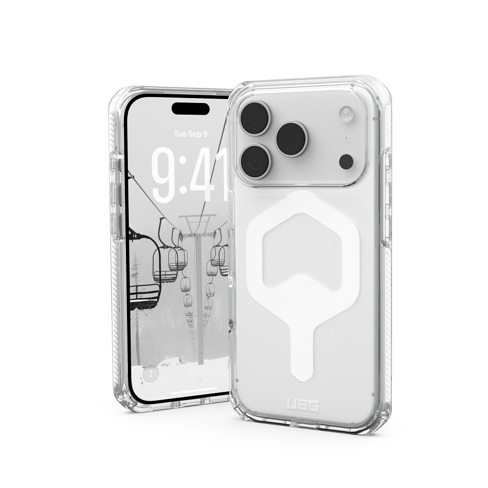 UAG Urban Armor Gear viedtālruņa apvalks PLYO saderīgs ar MagSafe iPhone 17 Pro ledus / balts