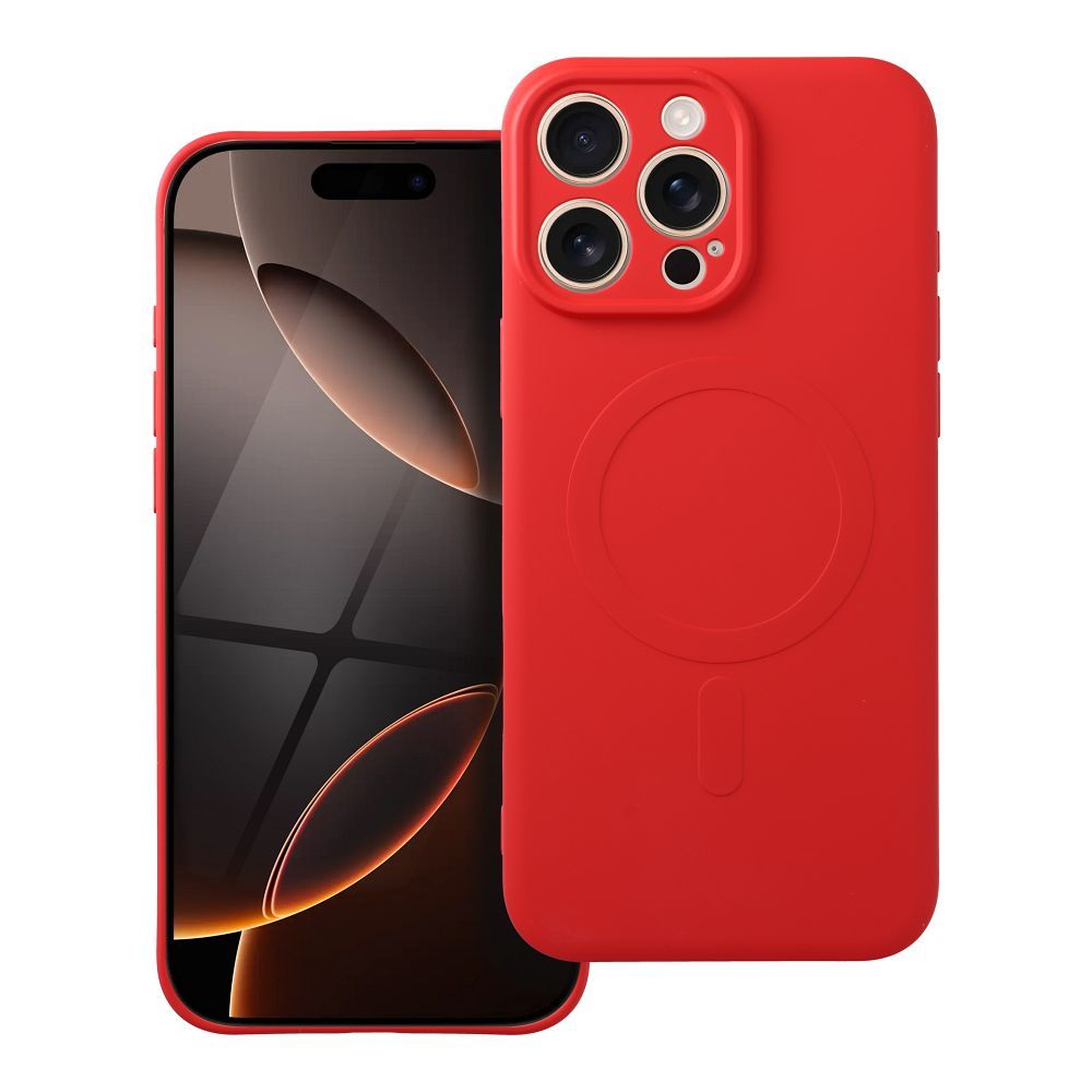 Silikona magnētiskais apvalks viedtālrunim iPhone 16 Pro Max ar MagSafe - sarkans