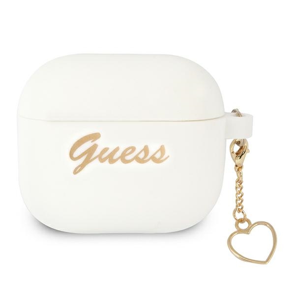 Guess GUA3LSCHSH AirPods 3 apvalks balts silikona Charm Heart kolekcija