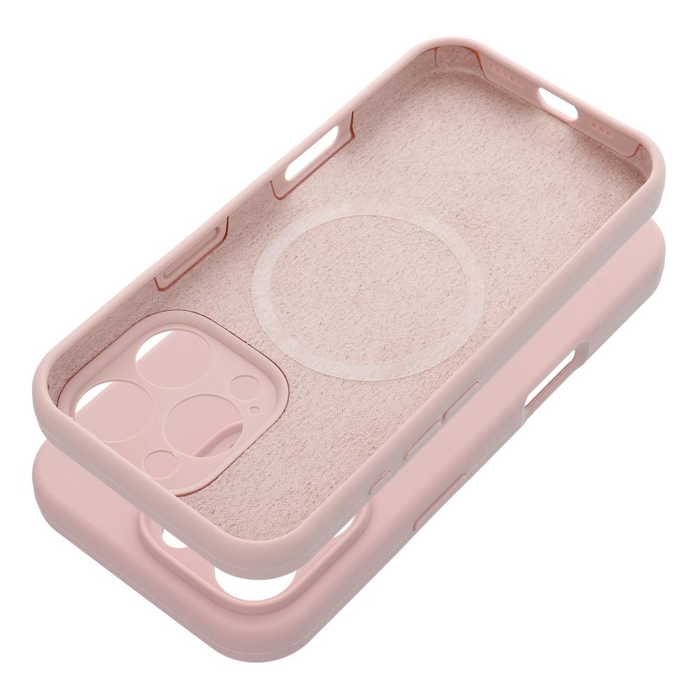 Case for iPhone 16 Silicone 2mm (camera protection) compatible with MagSafe powder pink