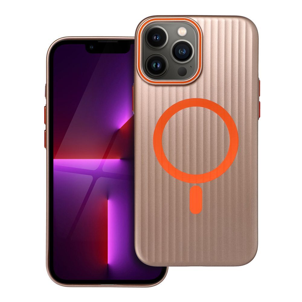 Viedtālruņa apvalks SIMPLY, saderīgs ar MagSafe, paredzēts iPhone 13 Pro Max, titāna smilšu krāsas apvalks