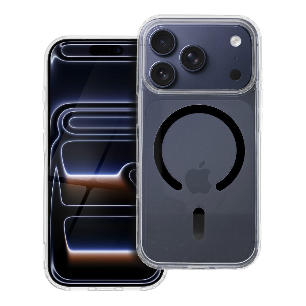 Drop Glue Krāsains Gredzens Magnētiskais Viedtālruņa apvalks saderīgs ar MagSafe IPHONE 17 Pro melna