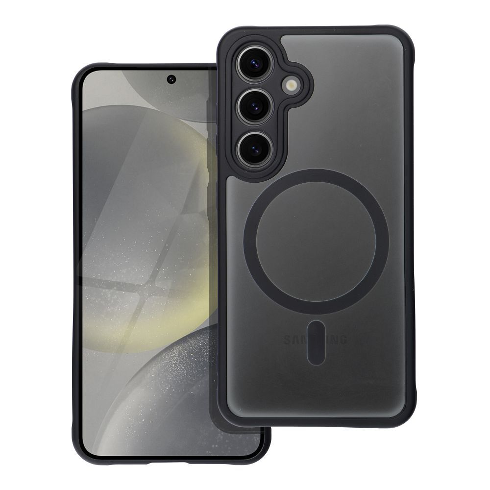 FULL MATTE MAG COVER magnētiskais viedtālruņa apvalks, saderīgs ar MagSafe, paredzēts SAMSUNG S24, melns