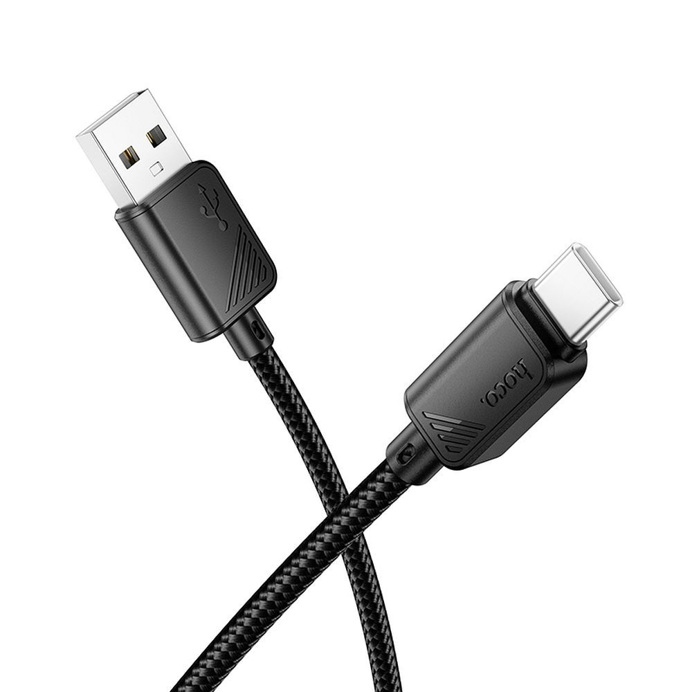 Kabelis USB A uz USB C Hoco 3A 1 m X113 melns