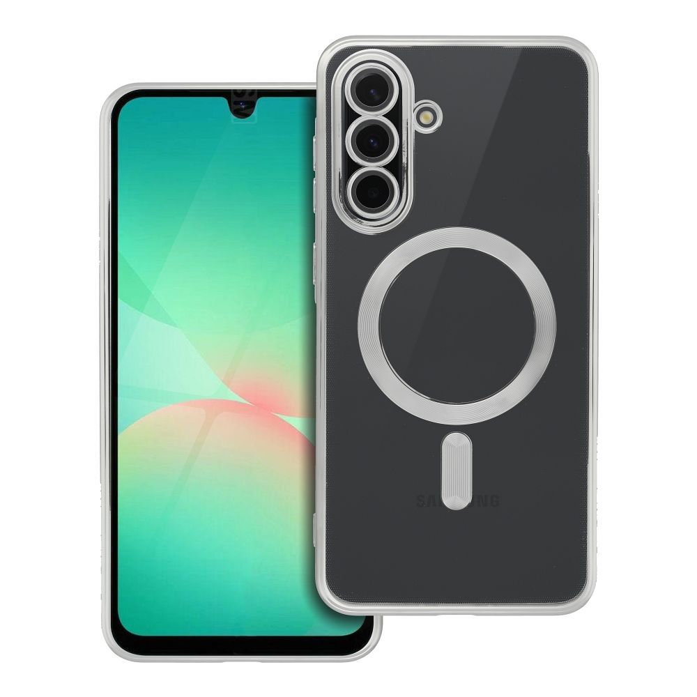 ELECTRO MAG COVER viedtālruņa apvalks saderīgs ar Magnētisko MagSafe SAMSUNG A56 sudraba