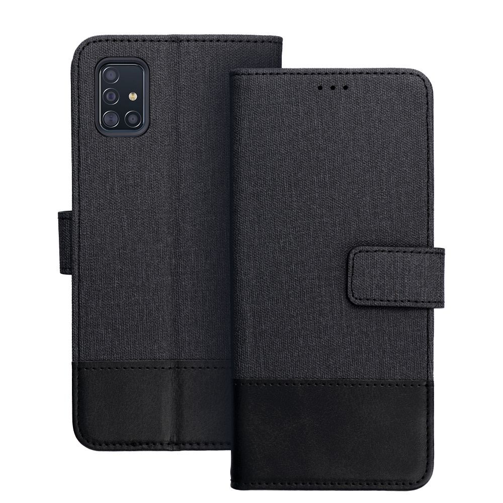 GOMMA grāmatas tipa viedtālruņa apvalks SAMSUNG A51 melns