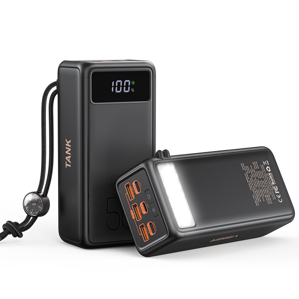 VEGER Portatīvais lādētājs 56000 mAh PD QC3.0 5A 130W Tank Boost (W5001C) melns