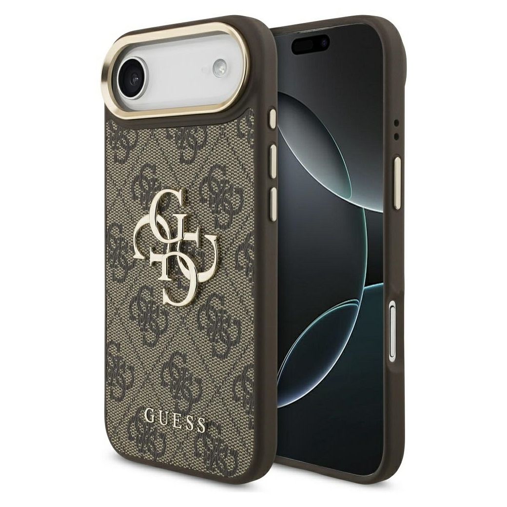 GUESS viedtālruņa apvalks IPHONE 17 Air (PU W/ Big 4G Classic Logo) zelts un brūns