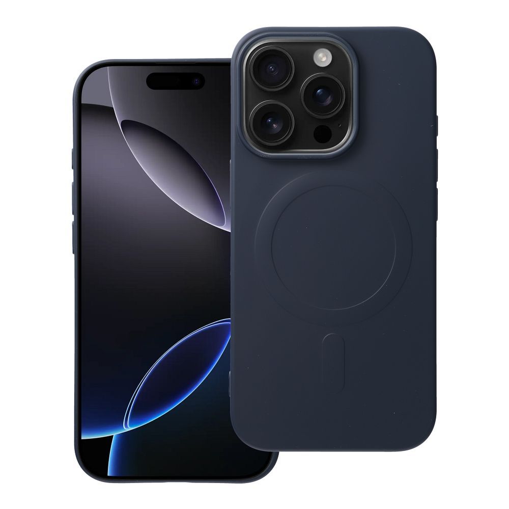 SILIKONA MAGNĒTISKAIS APVALKS (liels caurums) saderīgs ar MagSafe priekš IPHONE 16 Pro zils titāna