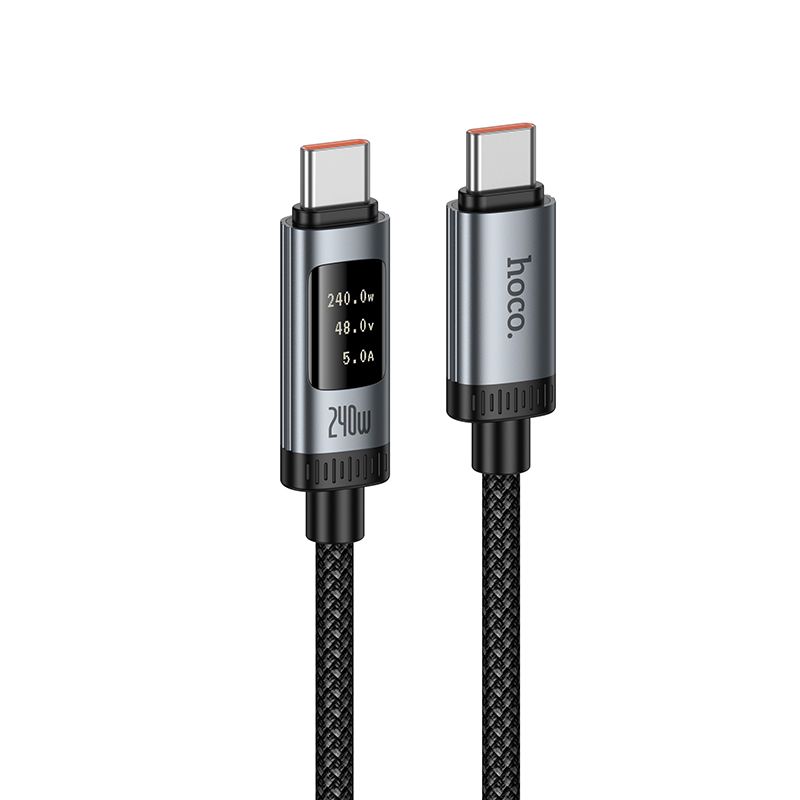 Kabelis (m) - ar digitālo indikatoru USB A uz USB C Hoco PD 6A 100W 1,2 m U148 melns (m)