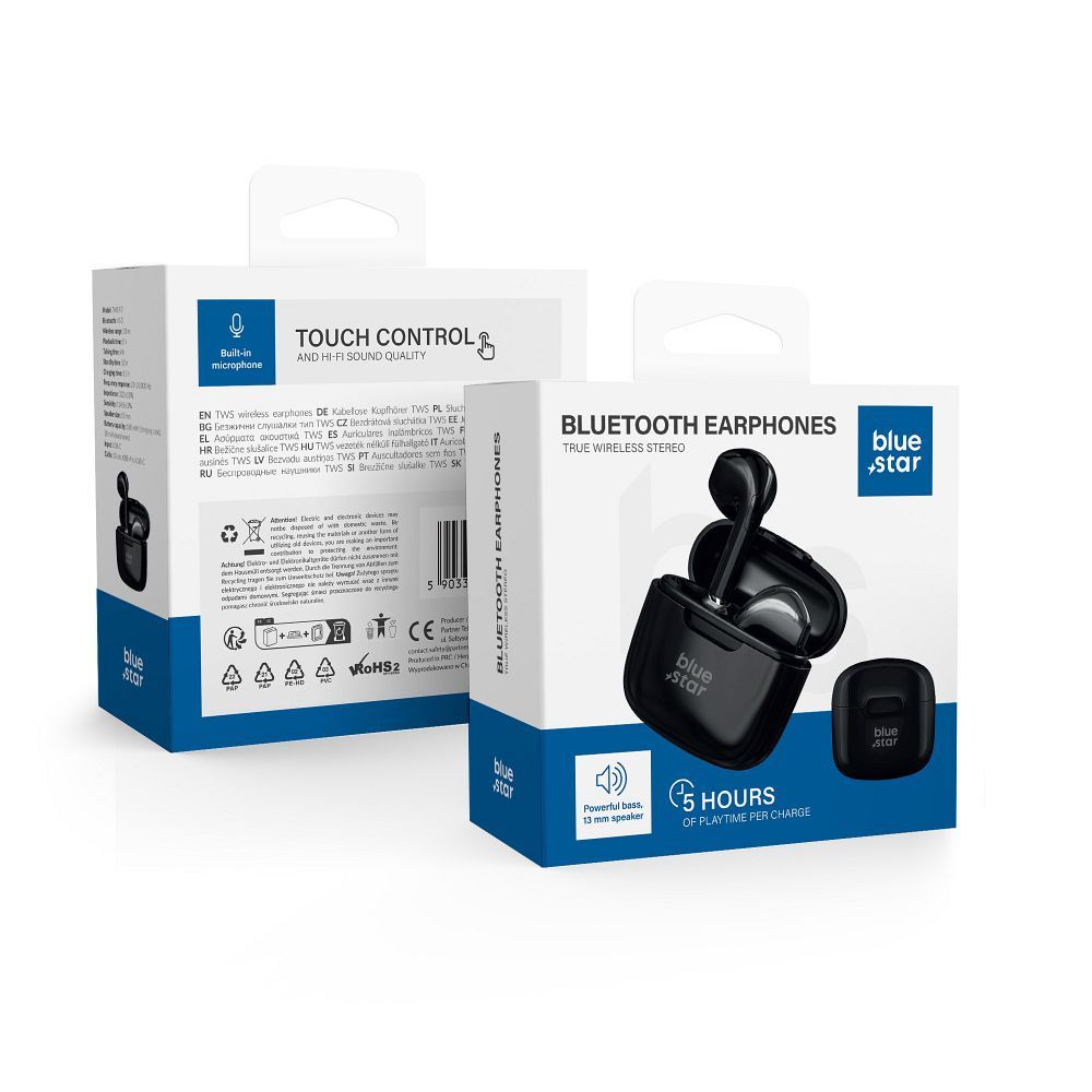 Bezvadu austiņas Blue Star FI7 TWS melnas