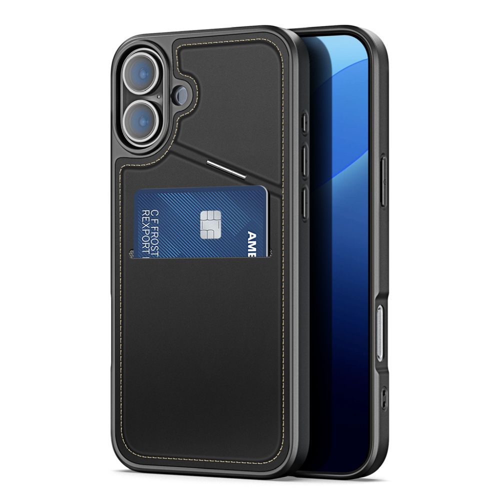 DUX DUCIS viedtālruņa apvalks RAFI II MAG ar statīvu saderīgs ar MagSafe IPHONE 16 Plus melns