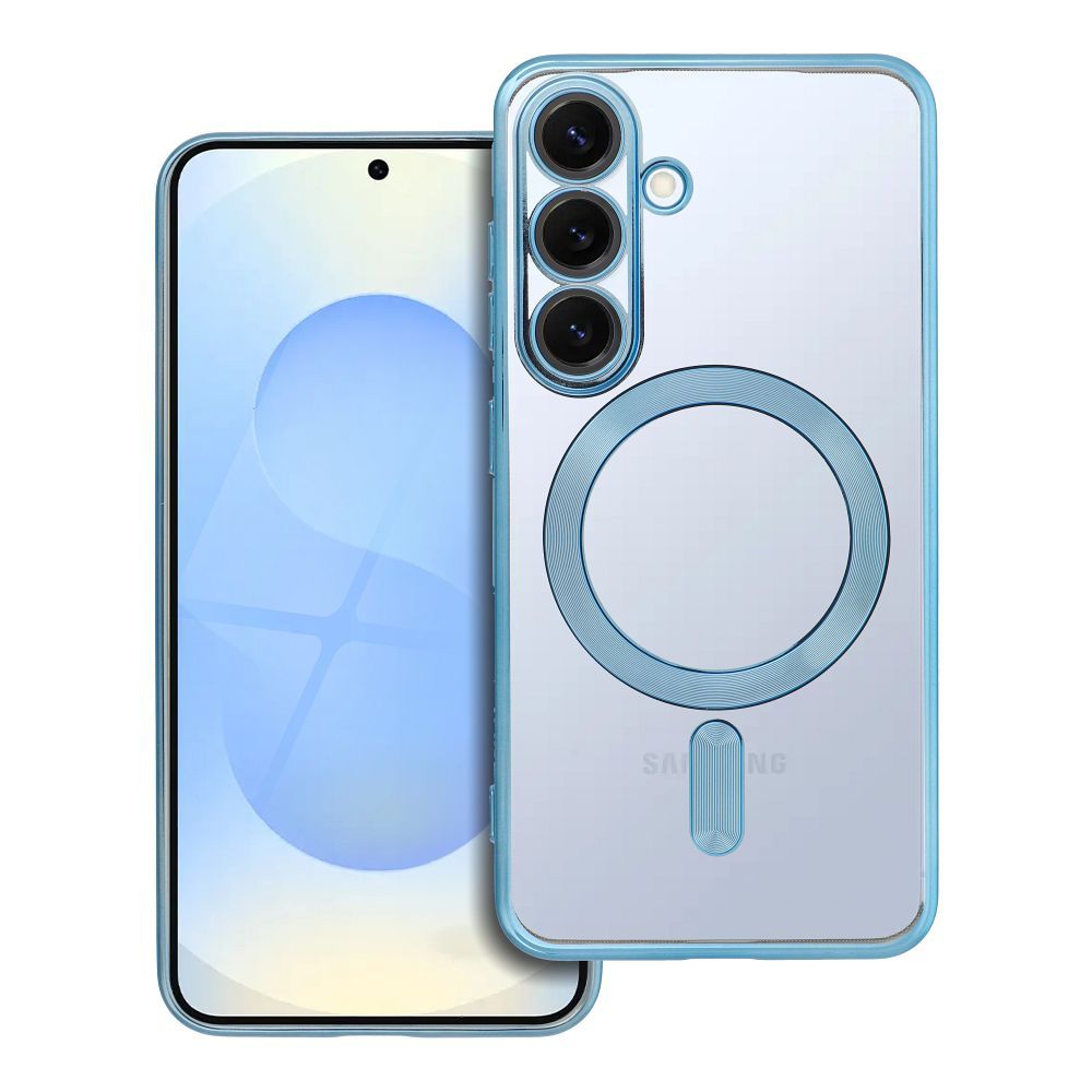 ELECTRO MAG COVER magnētiskais viedtālruņa apvalks, saderīgs ar MagSafe, paredzēts SAMSUNG S25, zils