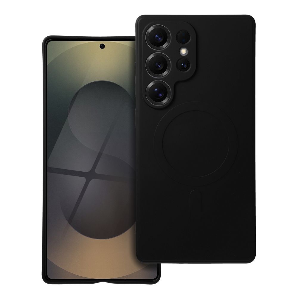 SILIKONA MAGNĒTISKAIS APVALKS saderīgs ar MagSafe priekš SAMSUNG S25 Ultra melns