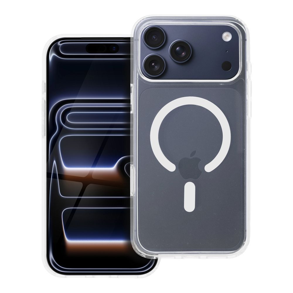 Caurspīdīgs Elite MAG COVER apvalks ar anti geltonēšanās funkciju, kameru vadības pogu un MagSafe IPHONE 17 PRO MAX – caurspīdīgs