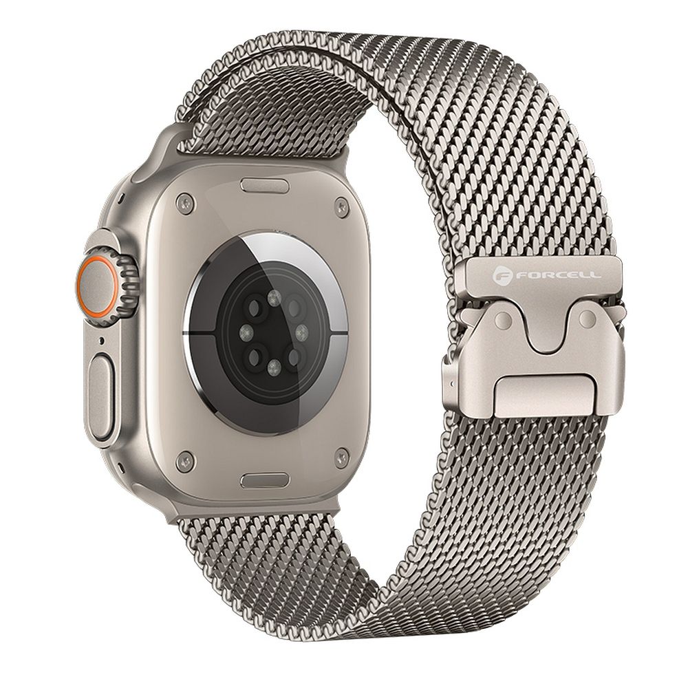 FORCELL F-DESIGN FA11 nerūsējošā tērauda siksniņa APPLE pulkstenim 38 / 40 / 41 mm sudraba