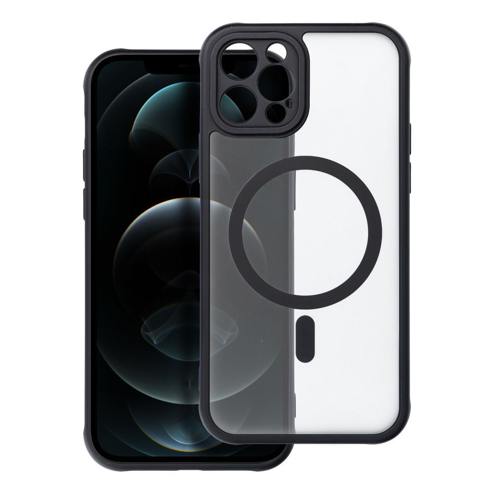 Viedtālruņa apvalks – pilnīgi matētais magnētiskais apvalks, saderīgs ar MagSafe IPHONE 12 Pro, melns