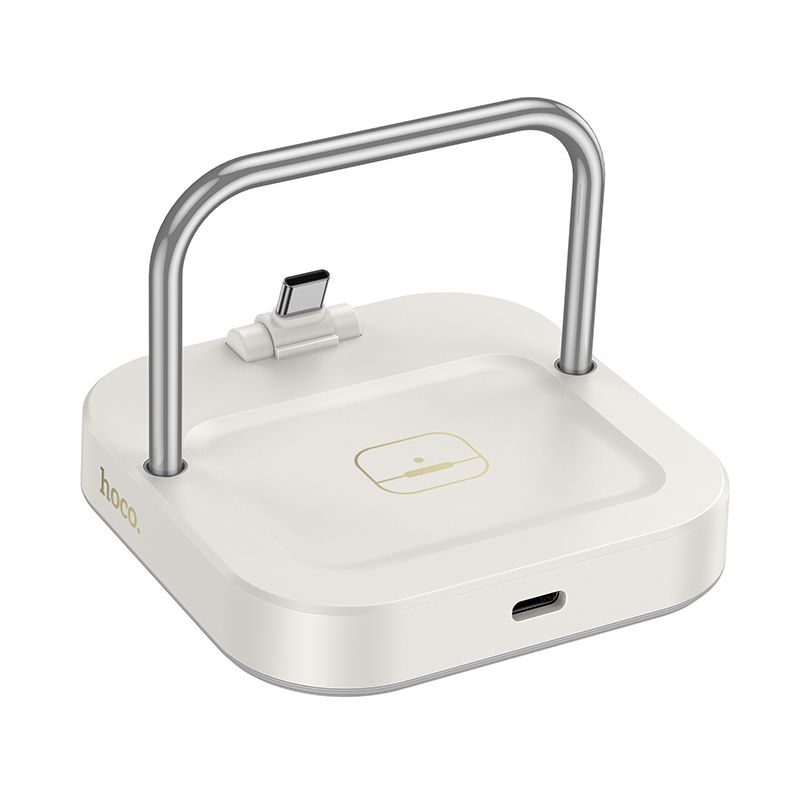 Galda lādētājs Hoco 2in1 USB C PD QC 3A 30W + bezvadu uzlāde 5W CQ16B balts