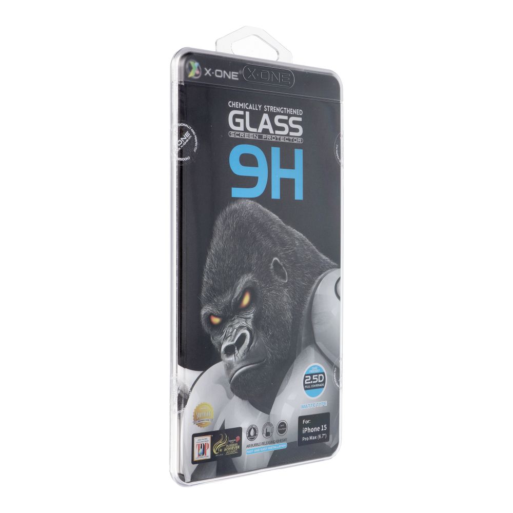 Aizsargstikls pilna pārklājuma ārkārtīgi stiprs matētais tempered stikls 9H - paredzēts iPhone 15 Pro Max