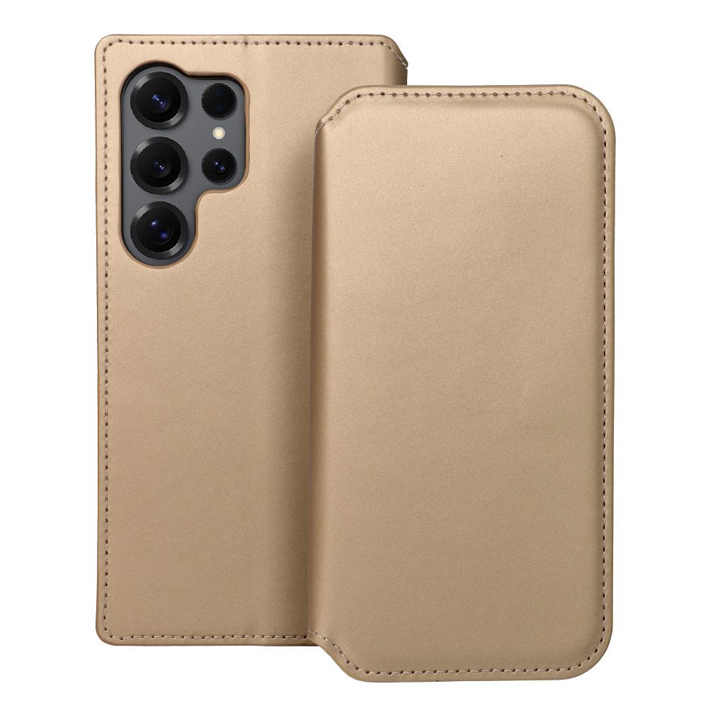 DUAL POCKET grāmatas apvalks SAMSUNG S25 Ultra zelta