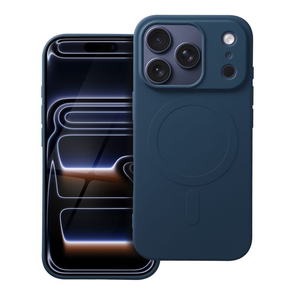 Silikona Magnētiskais viedtālruņa apvalks (ar lielu atveri), savietojams ar MagSafe, iPhone 17 Pro, zils