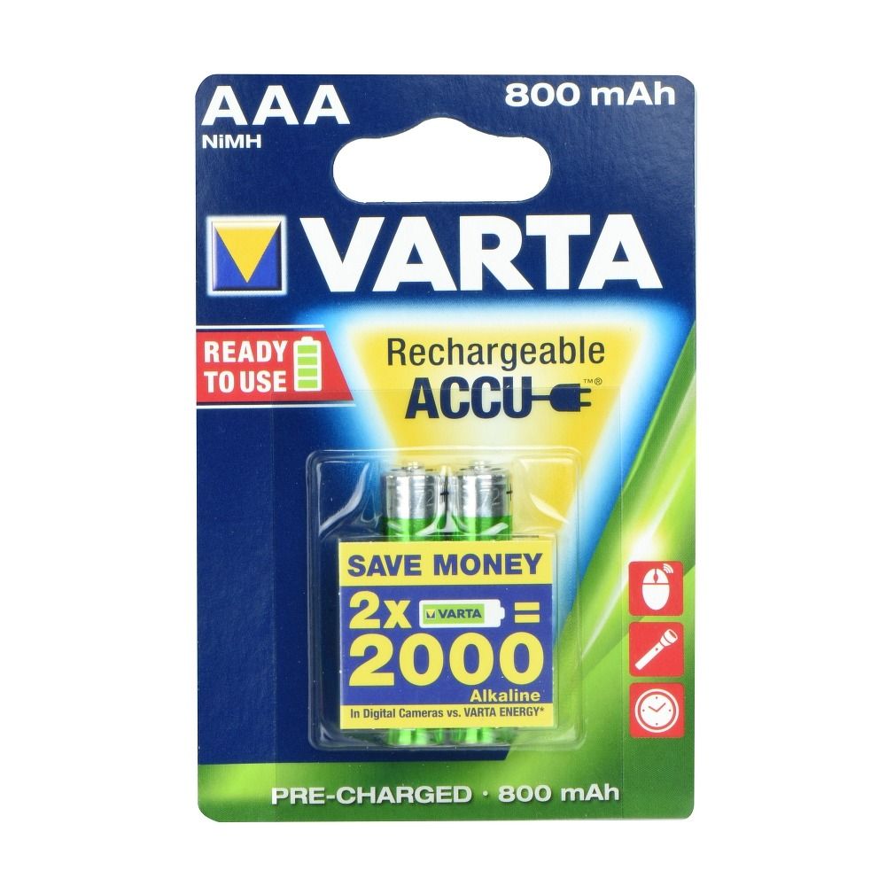VARTA uzlādējama baterija R3 (AAA) 800 mAh 2 gab.