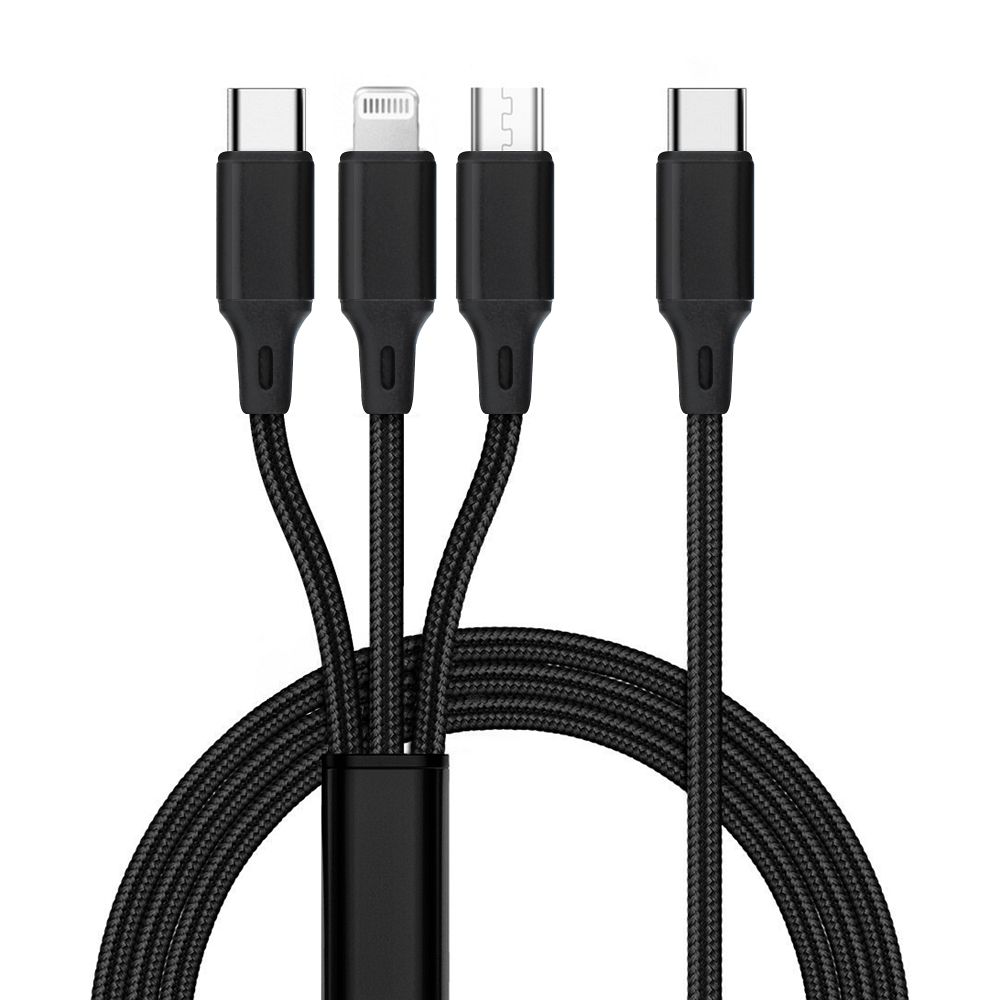 Kabelis 3in1 Type C uz Lightning / Type C / Micro USB 2,4A C171 1,2 m melns