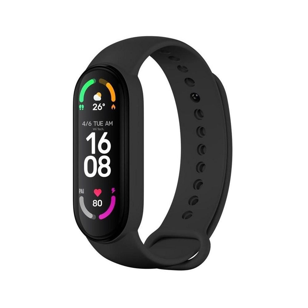 Silikona siksna XIAOMI Mi Band 5 / 6 / 7 melna (01)