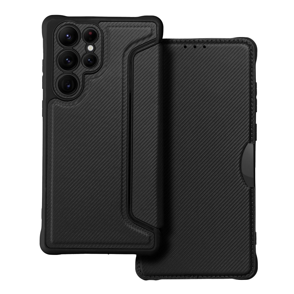 RAZOR grāmatas tipa viedtālruņa apvalks SAMSUNG S22 Ultra melns