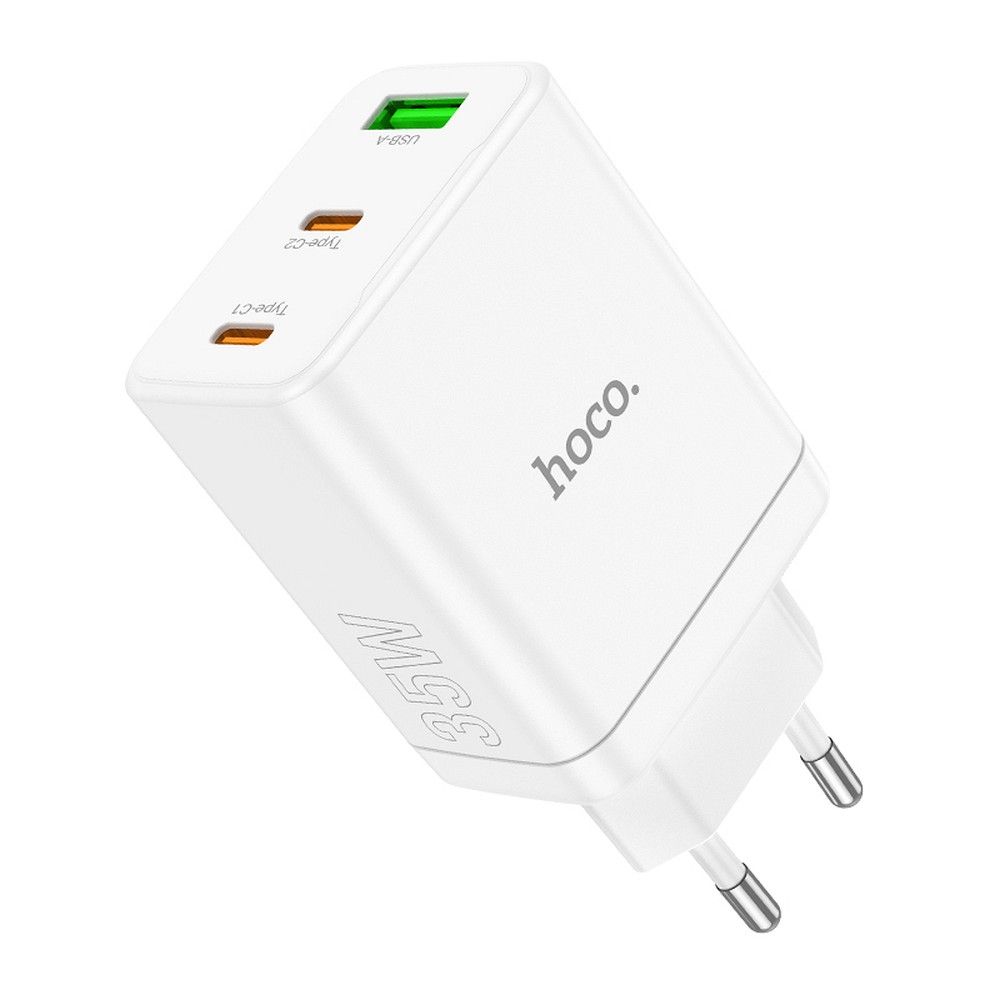 Lādētājs Hoco 2 x USB C + USB A QC3.0 PD 3A 35W N33 balts