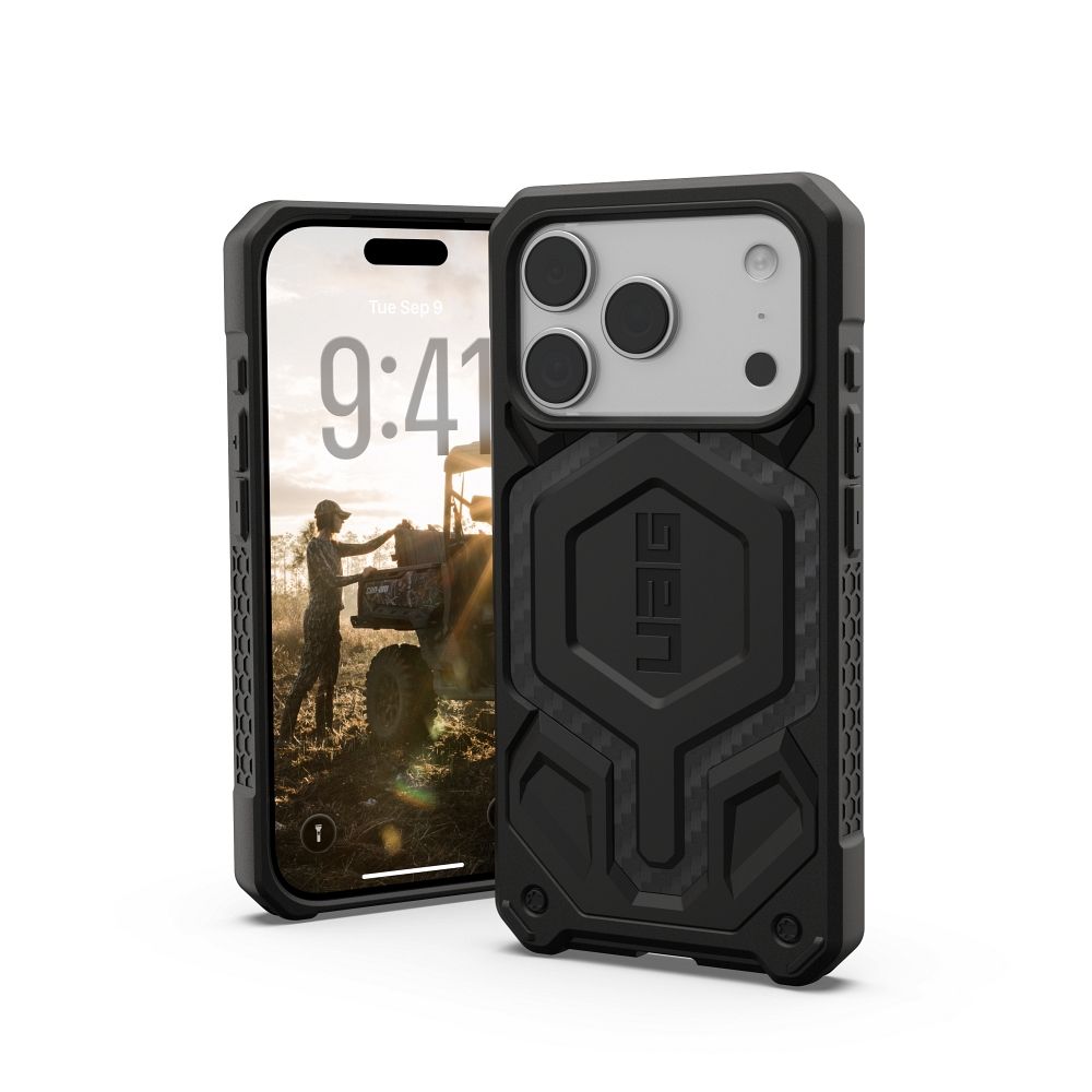UAG Urban Armor Gear viedtālruņa apvalks MONARCH PRO saderīgs ar MagSafe iPhone 17 Pro oglekļa šķiedra