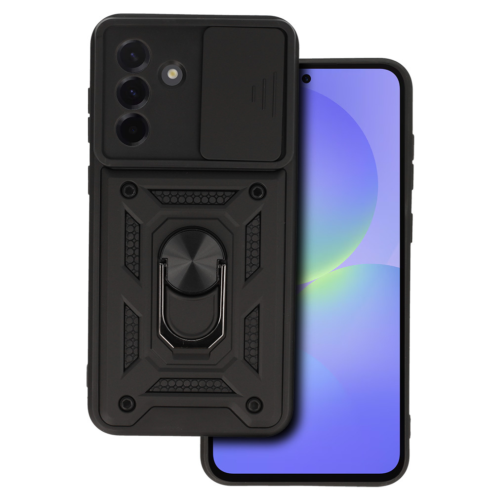 Slide Camera Armor viedtālruņa apvalks Samsung Galaxy A36 5G melns