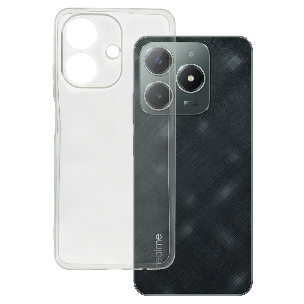 Īpaši plāns 1mm viedtālruņa apvalks Realme C61 caurspīdīgs