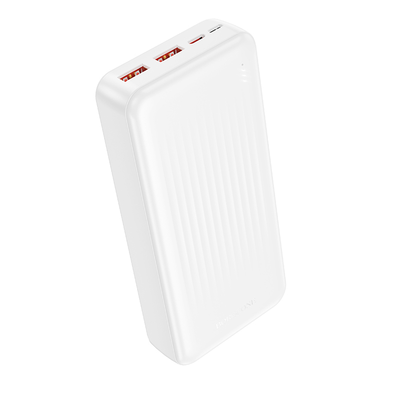 Borofone Portatīvais lādētājs 20000mAh BJ80A Clever - 2xUSB + Type C - QC 3.0 22,5W + PD 20W balta