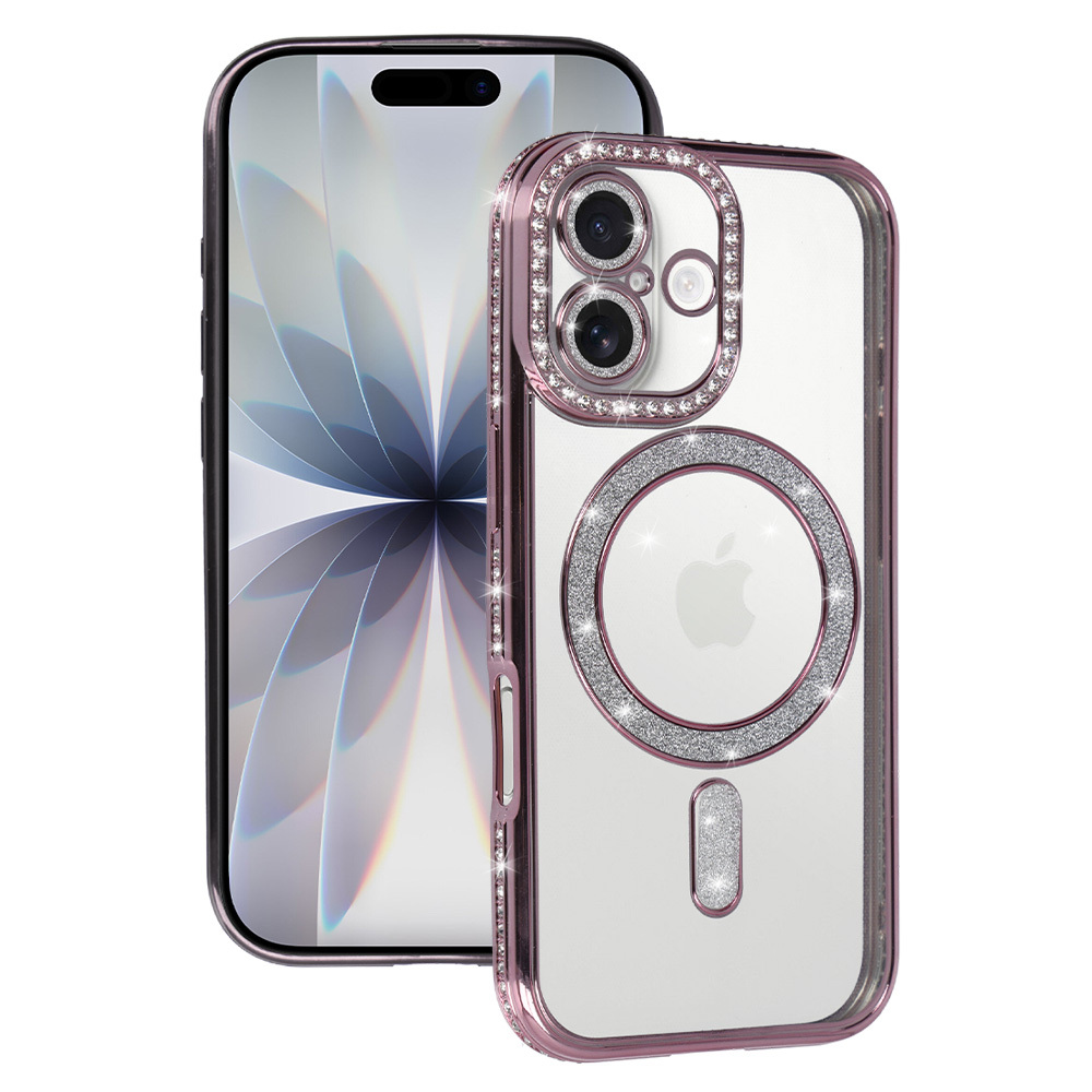 Bling Magsafe rozā viedtālruņa apvalks iPhone 17