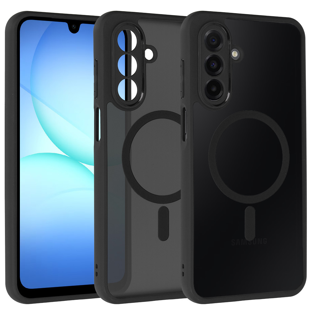 Pilnībā matēts Magnētiskais viedtālruņa apvalks Samsung Galaxy A17 5G melns