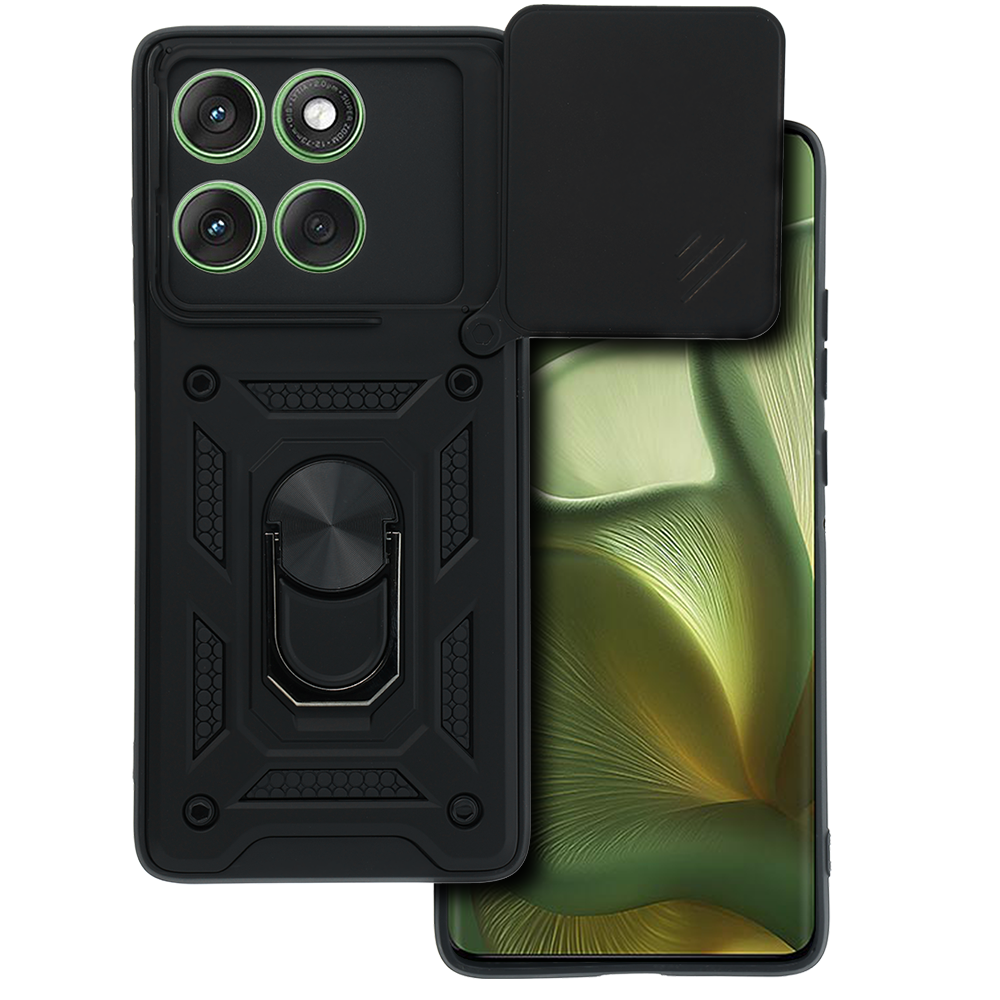 Slide Camera Armor viedtālruņa apvalks Motorola Edge 60 5G, melns