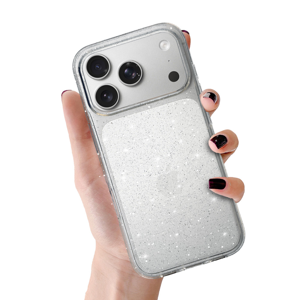 Crystal Glitter чехол для Iphone 17 Pro Max серебристый