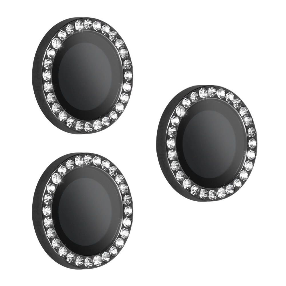 Temperētais stikls HARD DIAMOND kamerai (objektīvam) iPhone 17 Pro/17 Pro Max – melnas krāsas, 3 gab.